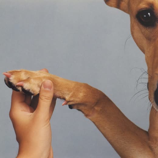 A dog's paw having its nails trimmed